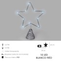 Guirnalda Adorno Luces Navidad Estrella Árbol Navidad Luz Blanco Frio. 10 Leds. Uso Interno protección IP20. 2 Baterías AA