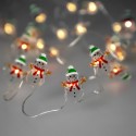 Guirnalda Luces Navidad A Pilas 20 Leds Muñecos de Nieve. Luz Cálida Uso Interno IP20