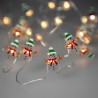 Guirnalda Luces Navidad A Pilas 20 Leds Muñecos de Nieve. Luz Cálida Uso Interno IP20
