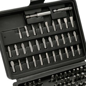 Juego Puntas con Destornillador 1/4" 99 piezas. Con Apartador. Cromo Vanadio, Kit Llave Combinada, Kit Carraca,