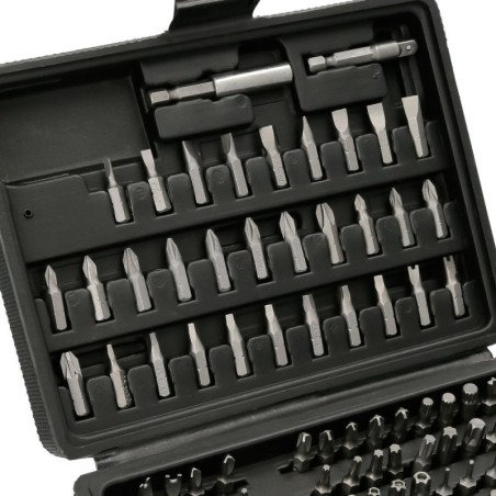 Juego Puntas con Destornillador 1/4" 99 piezas. Con Apartador. Cromo Vanadio, Kit Llave Combinada, Kit Carraca,