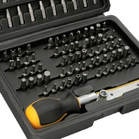 Juego Puntas con Destornillador 1/4" 99 piezas. Con Apartador. Cromo Vanadio, Kit Llave Combinada, Kit Carraca,
