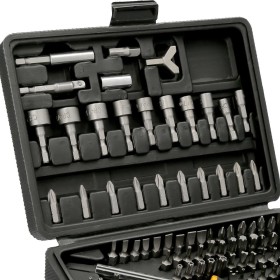 Juego Puntas con Destornillador 1/4 122 Pzs. Con Apadtador. Cromo Vanadio, Kit Llave Combinada, Kit Carraca,