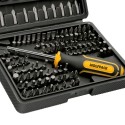 Juego Puntas con Destornillador 1/4 122 Pzs. Con Apadtador. Cromo Vanadio, Kit Llave Combinada, Kit Carraca,