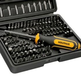 Juego Puntas con Destornillador 1/4 122 Pzs. Con Apadtador. Cromo Vanadio, Kit Llave Combinada, Kit Carraca,