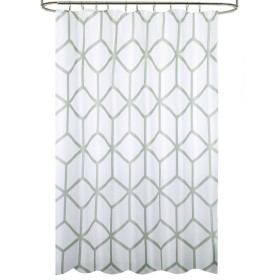 Cortina Ducha Tela Geometría 180 x 200 cm. Cortina baño, Cortina Tela Impermeable Con Anillas