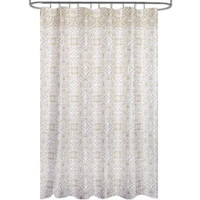 Cortina Ducha Tela Geometría Rosoni 180 x 200 cm. Cortina baño, Cortina Tela Impermeable Con Anillas