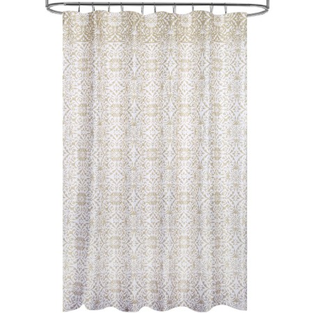 Cortina Ducha Tela Geometría Rosoni 180 x 200 cm. Cortina baño, Cortina Tela Impermeable Con Anillas