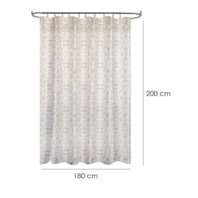Cortina Ducha Tela Geometría Rosoni 180 x 200 cm. Cortina baño, Cortina Tela Impermeable Con Anillas