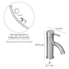 Monomando Lavabo "Dresde" Grifo Baño, Grifo Encimera, Grifo Cocina, Grifo Mezclador. Cartucho Cerámico Diámetro 35 mm.