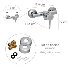 Monomando Ducha "Dresde" Mezclador Central Grifo Baño, Grifo Encimera, Grifo Cocina. Cartucho Cerámico Diámetro 35 mm.