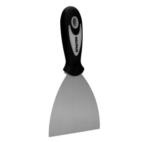 Espátula Acero Inoxidable Ancho 80 mm. Con Mango de Goma Ergonómico, Espátula Pintor, Espátula Masilla, Paletina, Paleta Rascar