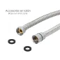 Flexo / Manguera Ducha Acero Inoxidable 1,50 Metros Accesorios de Latón. Flexible, Resistente a Torceduras, Conexión Estándar