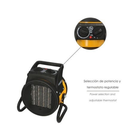 Calefactor Termo ventilador Cerámico Cañón Suelo y Pared 1000 / 2000 Watt. Cañón Aire Caliente, Cañón Calefactor 2 Potencias
