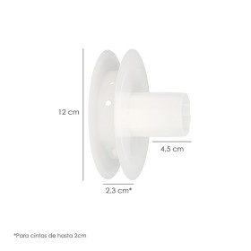 Disco Plástico Compacto Para Persianas. Rodamiento 120x40 mm. Para cintas hasta 20 mm.