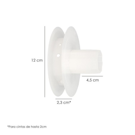 Disco Plástico Compacto Para Persianas. Rodamiento 120x40 mm. Para cintas hasta 20 mm.
