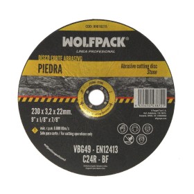 Disco Corte Abrasivo Piedra Diámetro 230 x Diámetro 22 mm. Espesor 3,2 mm. Disco Radial / Amoladora