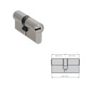 Cilindro Seguridad 30x30 mm. Leva Larga niquelado Con 5 llaves