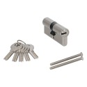 Cilindro Seguridad 30x30 mm. Leva Larga niquelado Con 5 llaves