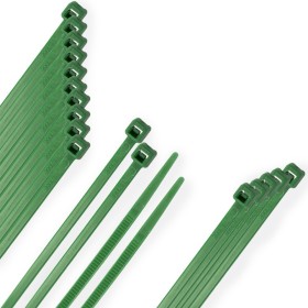 Brida Nylon 100%. Color Verde 2,5 x 100 mm. Bolsa 100 Unidades. Abrazadera Plástico, Organizador Cables, Alta Resistencia