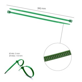 Brida Nylon 100%. Color Verde 4,6 x 390 mm. Bolsa 100 Unidades. Bridas Nylon 100% Verde 4,6x390 mm. (Bolsa 100 Unidades)