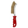 Cepillo Acero Latonado Mango Rojo 25 cm. cepillo eliminación Oxido, Pintura, Pulido De Metales.