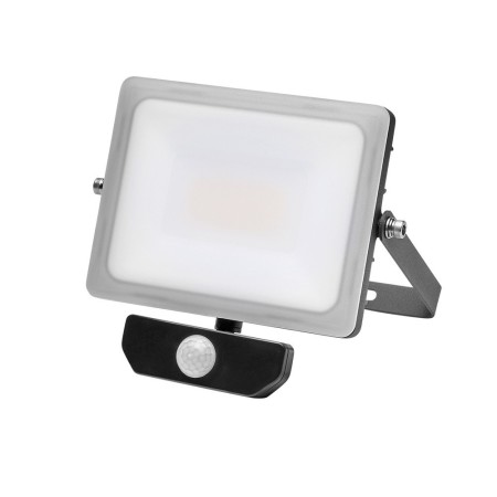 Foco Led Plano 30 Watt. Luz Blanca 4000º K IP 65 2400 Lúmenes Con Sensor de Presencia