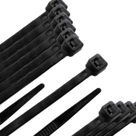 Brida Nylon 100%. Color Negro 7,8 x 540 mm. Bolsa 100 unidades. Abrazadera Plástico, Organizador Cables, Alta Resistencia