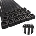 Brida Nylon 100%. Color Negro 7,8 x 540 mm. Bolsa 100 unidades. Abrazadera Plástico, Organizador Cables, Alta Resistencia