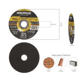 Disco Corte Abrasivo Piedra Diámetro 115 x Diámetro 22 mm. Espesor 3,2 mm. Disco Radial / Amoladora