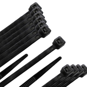 Brida Nylon 100%. Color Negro 2,5 x 135 mm. Bolsa 100 unidades. Abrazadera Plástico, Organizador Cables, Alta Resistencia