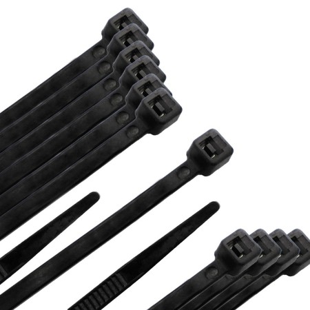 Brida Nylon 100%. Color Negro 2,5 x 135 mm. Bolsa 100 unidades. Abrazadera Plástico, Organizador Cables, Alta Resistencia