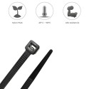 Brida Nylon 100%. Color Negro 2,5 x 135 mm. Bolsa 100 unidades. Abrazadera Plástico, Organizador Cables, Alta Resistencia