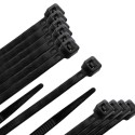Brida Nylon 100%. Color Negro 2,5 x 160 mm. Bolsa 100 unidades. Abrazadera Plástico, Organizador Cables, Alta Resistencia