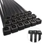 Brida Nylon 100%. Color Negro 3,5 x 200 mm. Bolsa 100 unidades. Abrazadera Plástico, Organizador Cables, Alta Resistencia