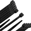 Brida Nylon 100%. Color Negro 4,5 x 280 mm. Bolsa 100 unidades. Abrazadera Plástico, Organizador Cables, Alta Resistencia