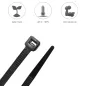 Brida Nylon 100%. Color Negro 4,5 x 360 mm. Bolsa 100 unidades. Abrazadera Plástico, Organizador Cables, Alta Resistencia