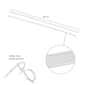 Brida Nylon 100%. Color Blanco / Natural 3,5 x 200 mm. 100 Piezas. Abrazadera Plástico, Organizador Cables, Alta Resistencia