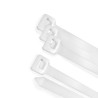 Brida Nylon 100%. Color Blanco / Natural 4,5 x 200 mm. 100 Piezas. Abrazadera Plástico, Organizador Cables, Alta Resistencia