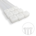 Brida Nylon 100%. Color Blanco / Natural 4,5 x 200 mm. 100 Piezas. Abrazadera Plástico, Organizador Cables, Alta Resistencia