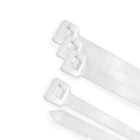 Brida Nylon 100%. Color Blanco / Natural 4,5 x 280 mm. 100 Piezas. Abrazadera Plástico, Organizador Cables, Alta Resistencia
