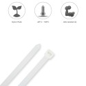 Brida Nylon 100%. Color Blanco / Natural 4,5 x 280 mm. 100 Piezas. Abrazadera Plástico, Organizador Cables, Alta Resistencia
