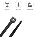 Brida Nylon 100%. Color Negro 3,5 x 280 mm. Bolsa 100 unidades. Abrazadera Plástico, Organizador Cables, Alta Resistencia