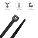 Brida Nylon 100%. Color Negro 7,5 x 360 mm. Bolsa 100 unidades. Abrazadera Plástico, Organizador Cables, Alta Resistencia