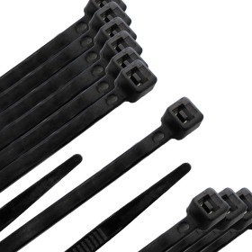 Brida Nylon 100%. Color Negro 9,0 x 780 mm. Bolsa 100 unidades. Abrazadera Plástico, Organizador Cables, Alta Resistencia