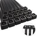 Brida Nylon 100%. Color Negro 9,0 x 780 mm. Bolsa 100 unidades. Abrazadera Plástico, Organizador Cables, Alta Resistencia