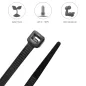 Brida Nylon 100%. Color Negro 9,0 x 780 mm. Bolsa 100 unidades. Abrazadera Plástico, Organizador Cables, Alta Resistencia