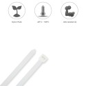 Brida Nylon 100%. Color Blanco / Natural 2,5 x 160 mm. 100 Piezas. Abrazadera Plástico, Organizador Cables, Alta Resistencia