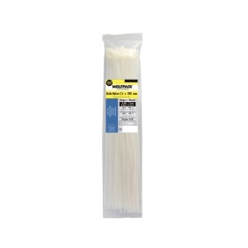 Brida Nylon 100%. Color Blanco / Natural 2,5 x 200 mm. 100 Piezas. Abrazadera Plástico, Organizador Cables, Alta Resistencia