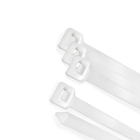 Brida Nylon 100%. Color Blanco / Natural 3,5 x 140 mm. 100 Piezas. Abrazadera Plástico, Organizador Cables, Alta Resistencia